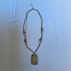 Goldtone 3-Strand Necklace with Pendant